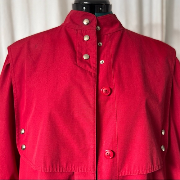 Vintage Petite Mademoiselle Red Trench Coat Made in W. Germany Nino-Flex Size S - Picture 10 of 16